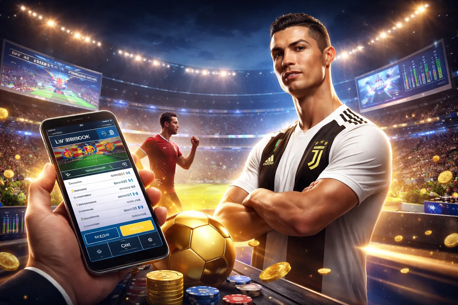 Hình ảnh nền 1xBet Market với các trò chơi cá cược trực tuyến